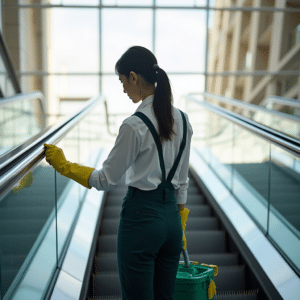 limpieza de escaleras mecánicas